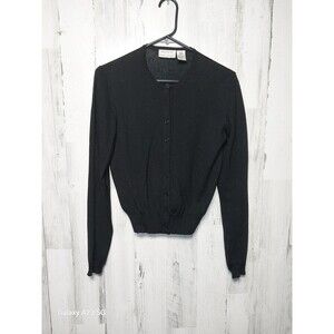 Preview Collection Women's Small Black 100% Merino Wool Cardigan